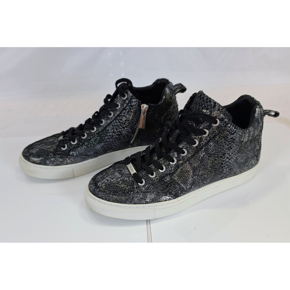 J/Slides NYC Ludlow Metallic Snake Embossed High Top Sneakers Women's Size 10